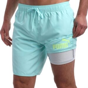 PUMA Men's Swim Trunks - Quick Dry Trunks with Mesh Compression Liner Large 🆕